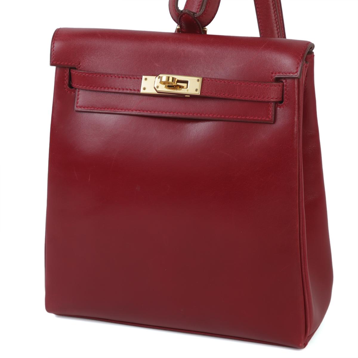 Good ( Rank AB) HERMÈS Kelly Ado PM Rouge H (55) Box-calf Gold hardware - 2