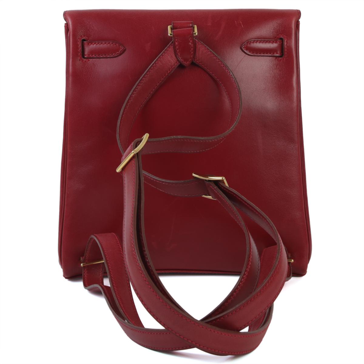 Good ( Rank AB) HERMÈS Kelly Ado PM Rouge H (55) Box-calf Gold hardware - 3