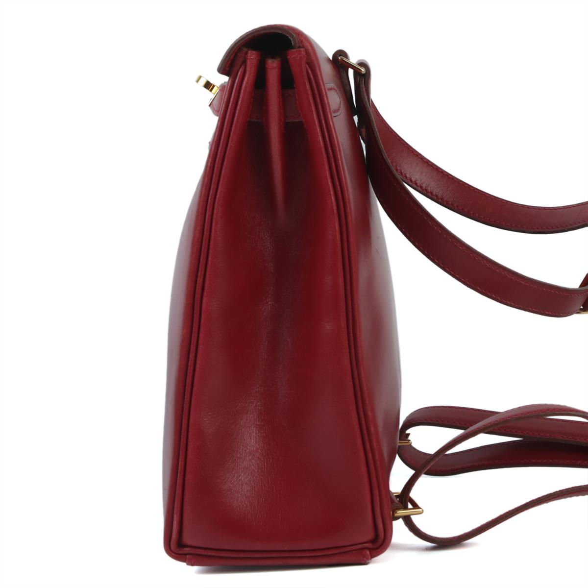 Good ( Rank AB) HERMÈS Kelly Ado PM Rouge H (55) Box-calf Gold hardware - 4