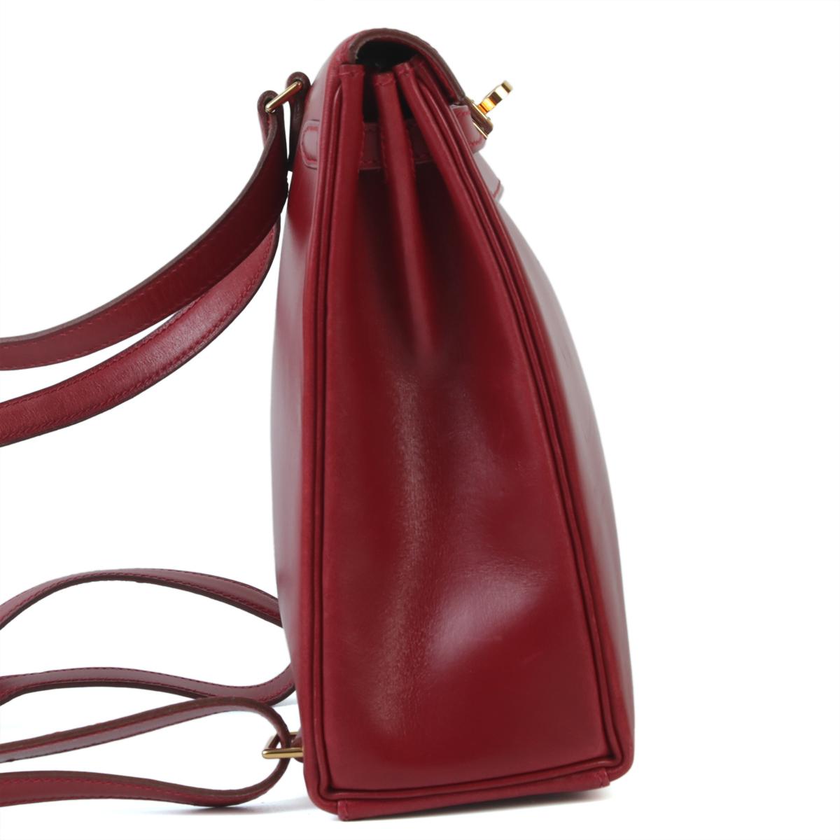 Good ( Rank AB) HERMÈS Kelly Ado PM Rouge H (55) Box-calf Gold hardware - 5