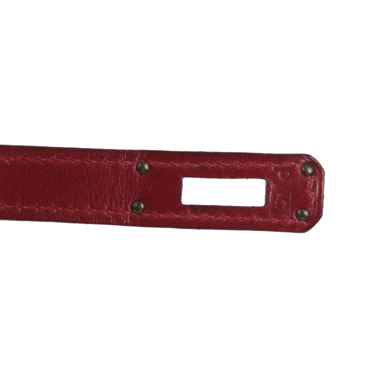 Good ( Rank AB) HERMÈS Kelly Ado PM Rouge H (55) Box-calf Gold hardware - 14
