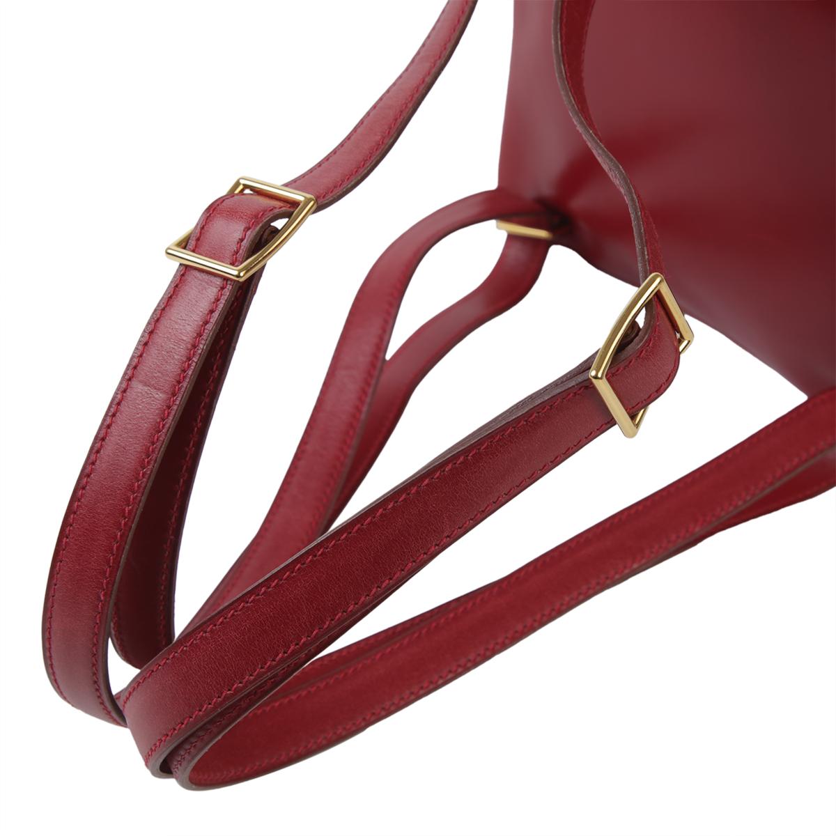 Good ( Rank AB) HERMÈS Kelly Ado PM Rouge H (55) Box-calf Gold hardware - 6