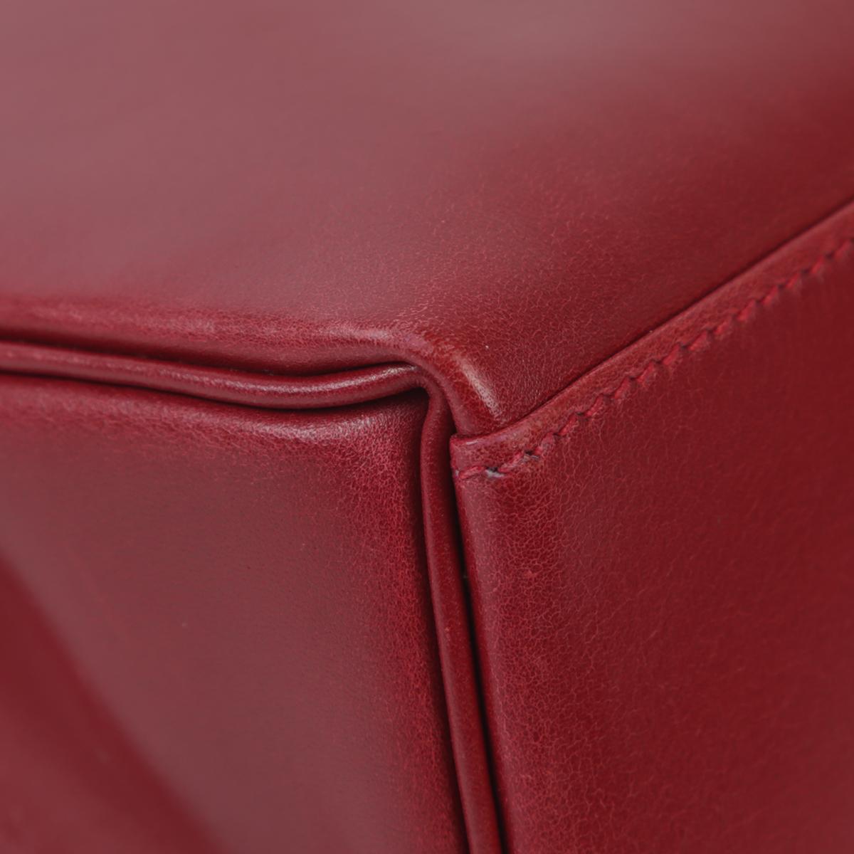 Good ( Rank AB) HERMÈS Kelly Ado PM Rouge H (55) Box-calf Gold hardware - 8
