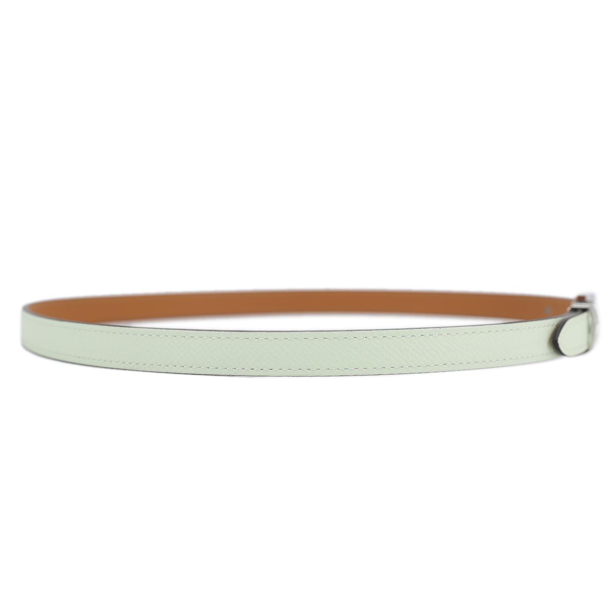 未使用保存品 HERMÈS 愛馬仕 Pop H 腰帶 0S 氣泡綠 Vert Fizz Epsom 皮 銀扣 U刻 2022年 - 5