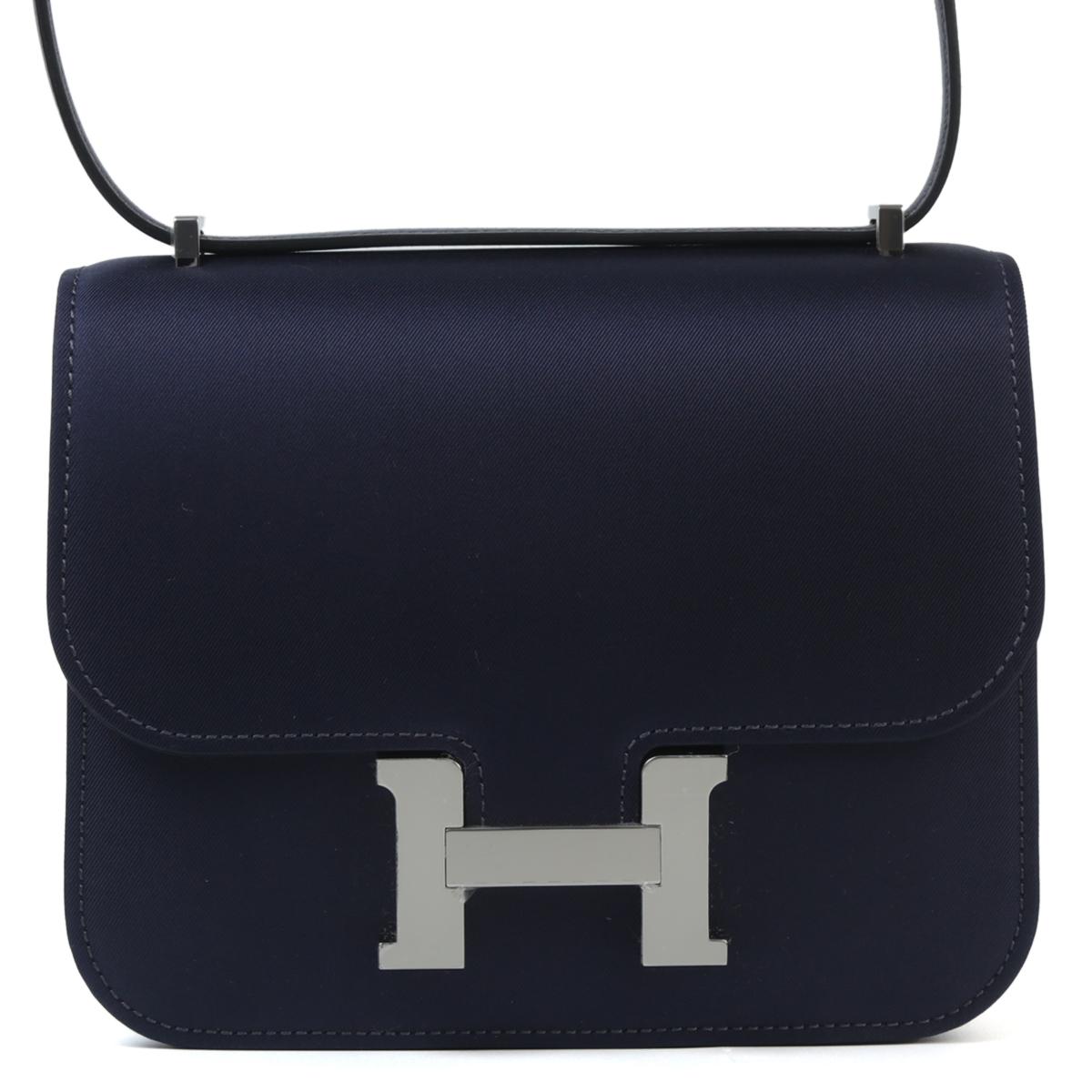 Unused ( Rank NS ) HERMÈS Constance Mini Bleu Nuit (2Z) Blue Marine (78) silk Palladium hardware B (2023) - 1