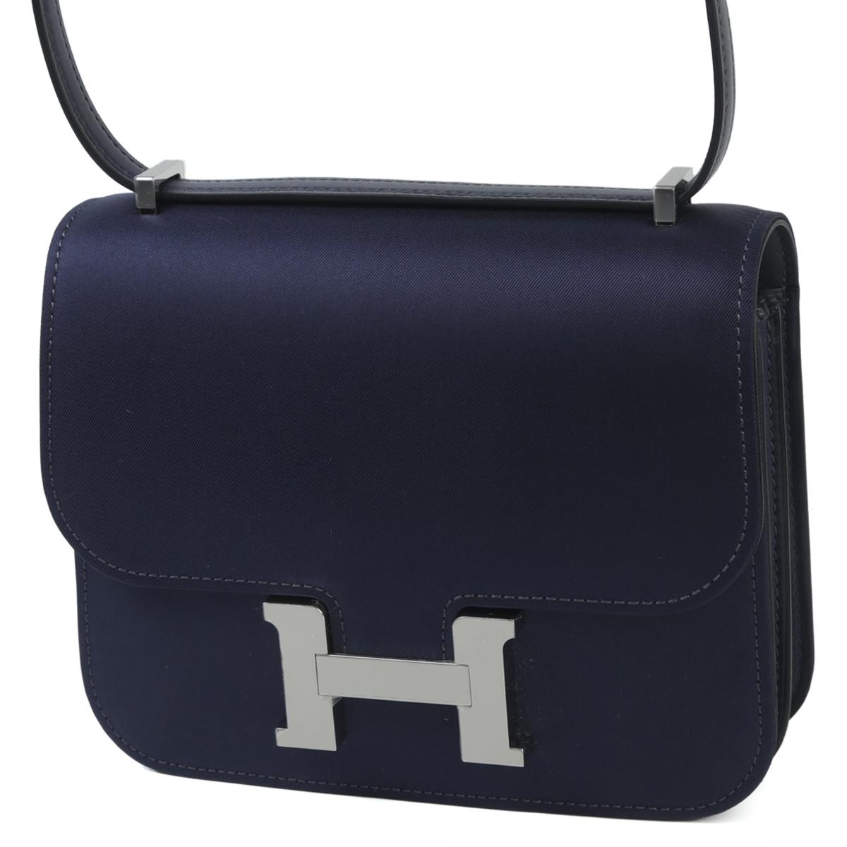 Unused ( Rank NS ) HERMÈS Constance Mini Bleu Nuit (2Z) Blue Marine (78) silk Palladium hardware B (2023) - 2