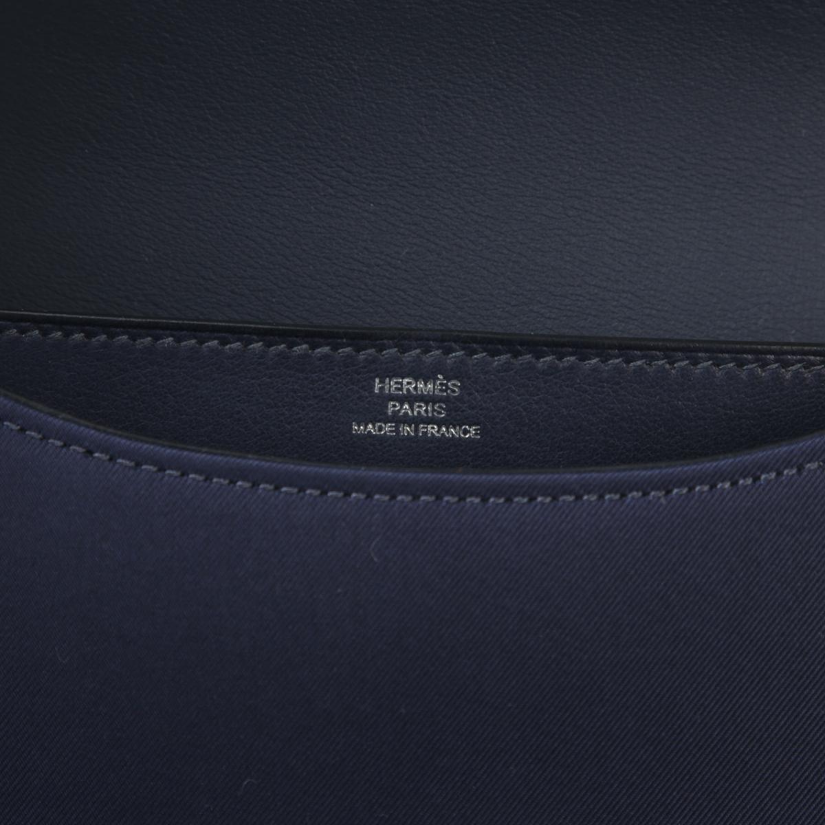 Unused ( Rank NS ) HERMÈS Constance Mini Bleu Nuit (2Z) Blue Marine (78) silk Palladium hardware B (2023) - 14