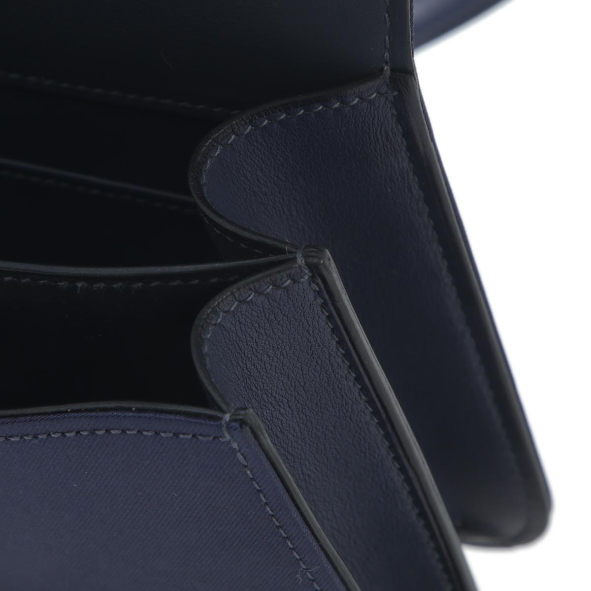 Unused ( Rank NS ) HERMÈS Constance Mini Bleu Nuit (2Z) Blue Marine (78) silk Palladium hardware B (2023) - 17