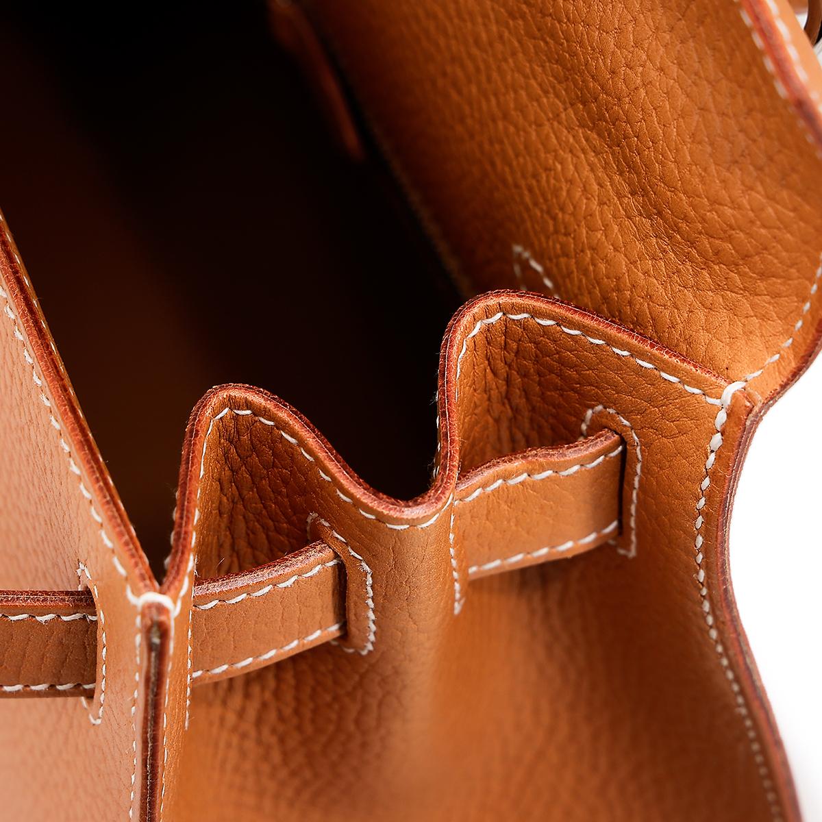 Unused ( Rank NS ) HERMÈS Kelly 28 Sellier Natural Sable (21) Natural Graine Palladium hardware D (2019) - 19
