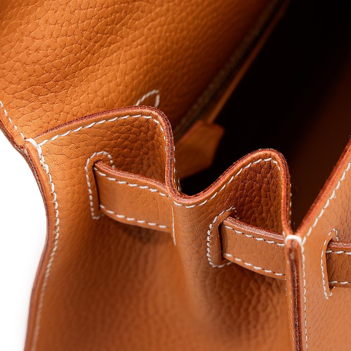Unused ( Rank NS ) HERMÈS Kelly 28 Sellier Natural Sable (21) Natural Graine Palladium hardware D (2019) - 20