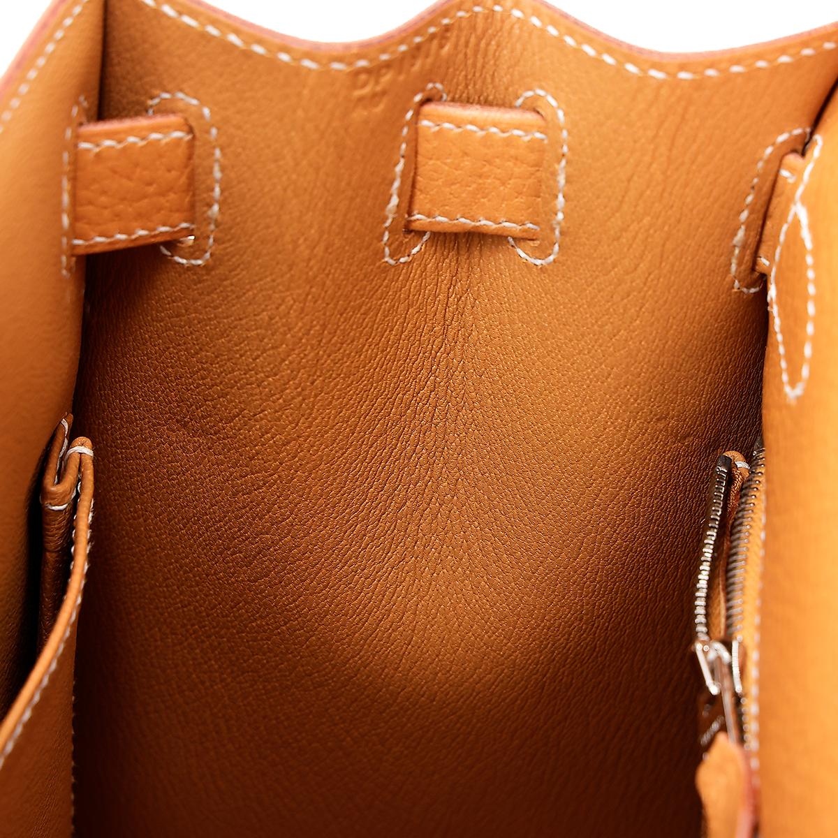 Unused ( Rank NS ) HERMÈS Kelly 28 Sellier Natural Sable (21) Natural Graine Palladium hardware D (2019) - 21