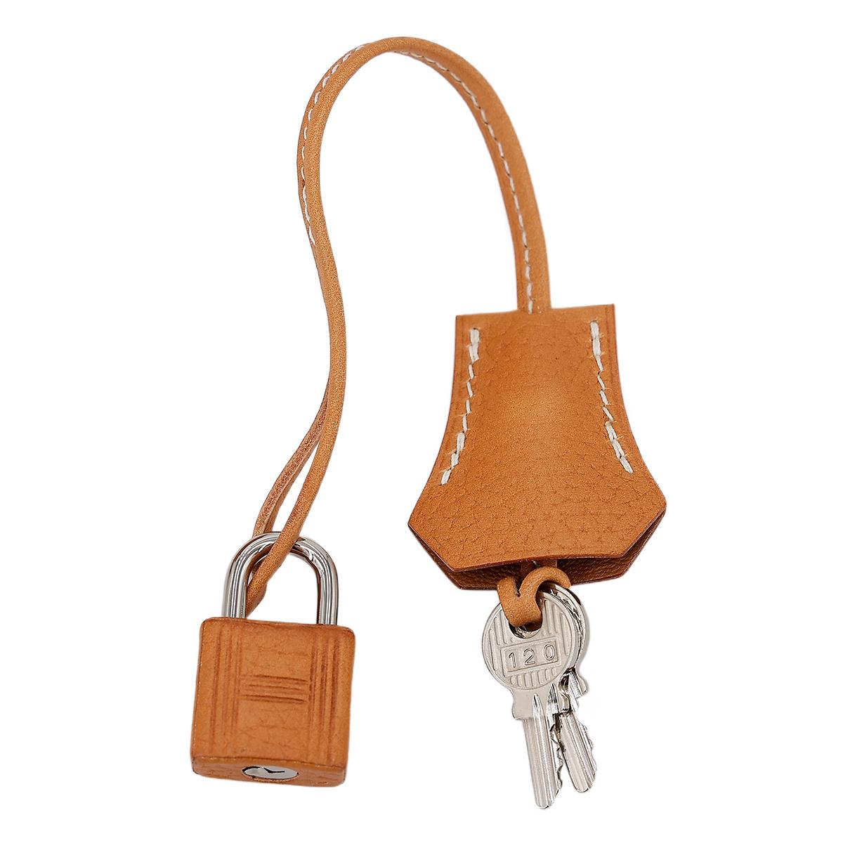 Unused ( Rank NS ) HERMÈS Kelly 28 Sellier Natural Sable (21) Natural Graine Palladium hardware D (2019) - 25