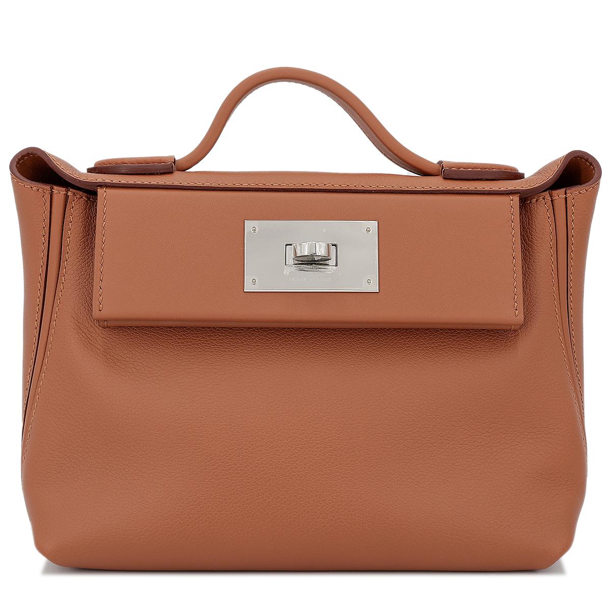 全新 HERMÈS 愛馬仕 24/24 - 21 mini 37 金棕色 Gold Evercolor皮 銀扣 B刻 2023年 - 1