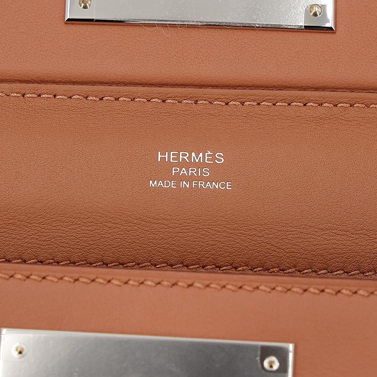 全新 HERMÈS 愛馬仕 24/24 - 21 mini 37 金棕色 Gold Evercolor皮 銀扣 B刻 2023年 - 13