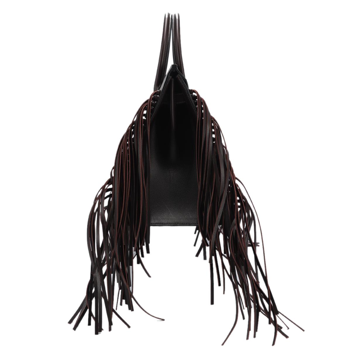 Brand New ( Rank N ) HERMÈS Limited Edition Birkin 35 Anate Fringe Ebene (46) Evergrain Palladium hardware B (2023) - 5