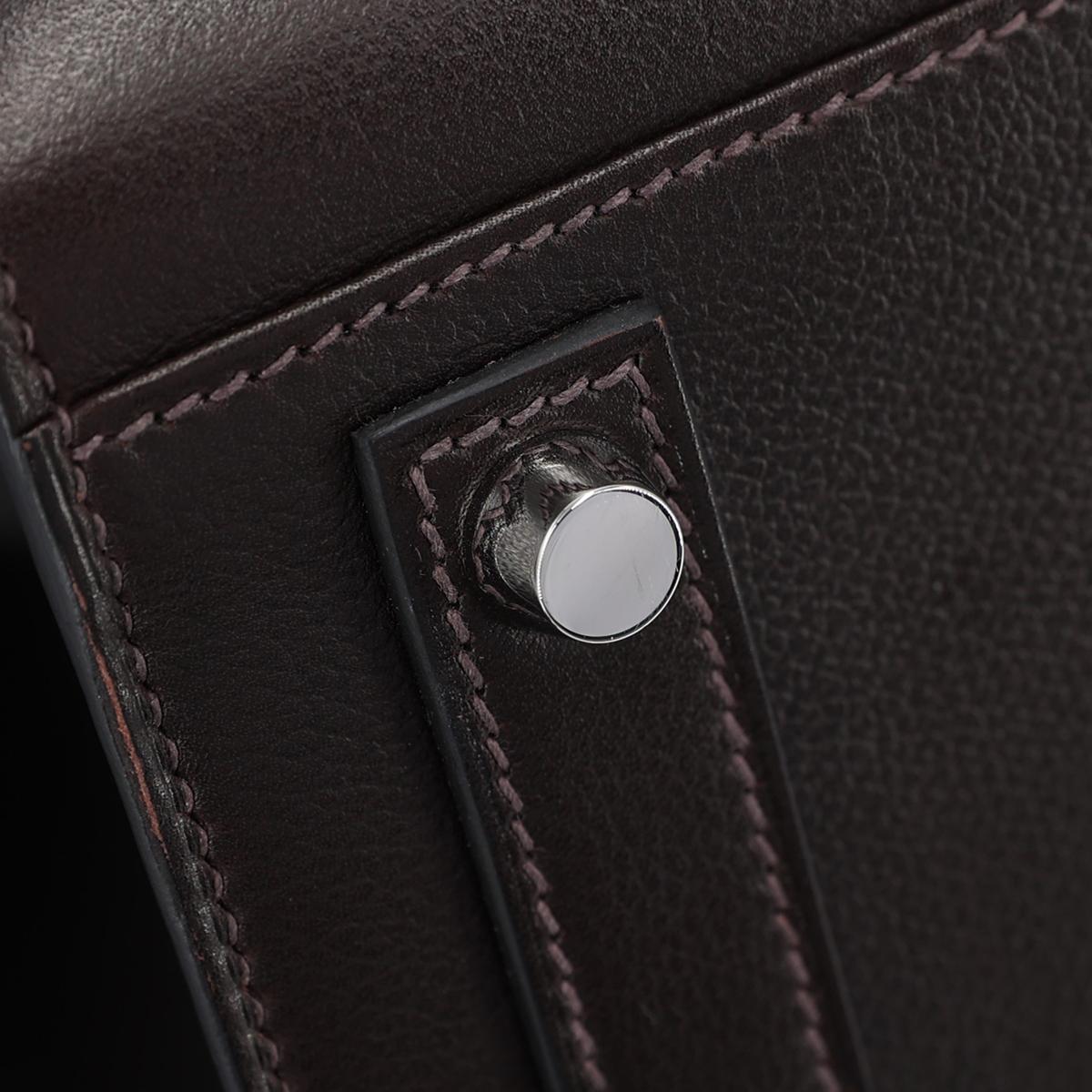 Brand New ( Rank N ) HERMÈS Limited Edition Birkin 35 Anate Fringe Ebene (46) Evergrain Palladium hardware B (2023) - 12