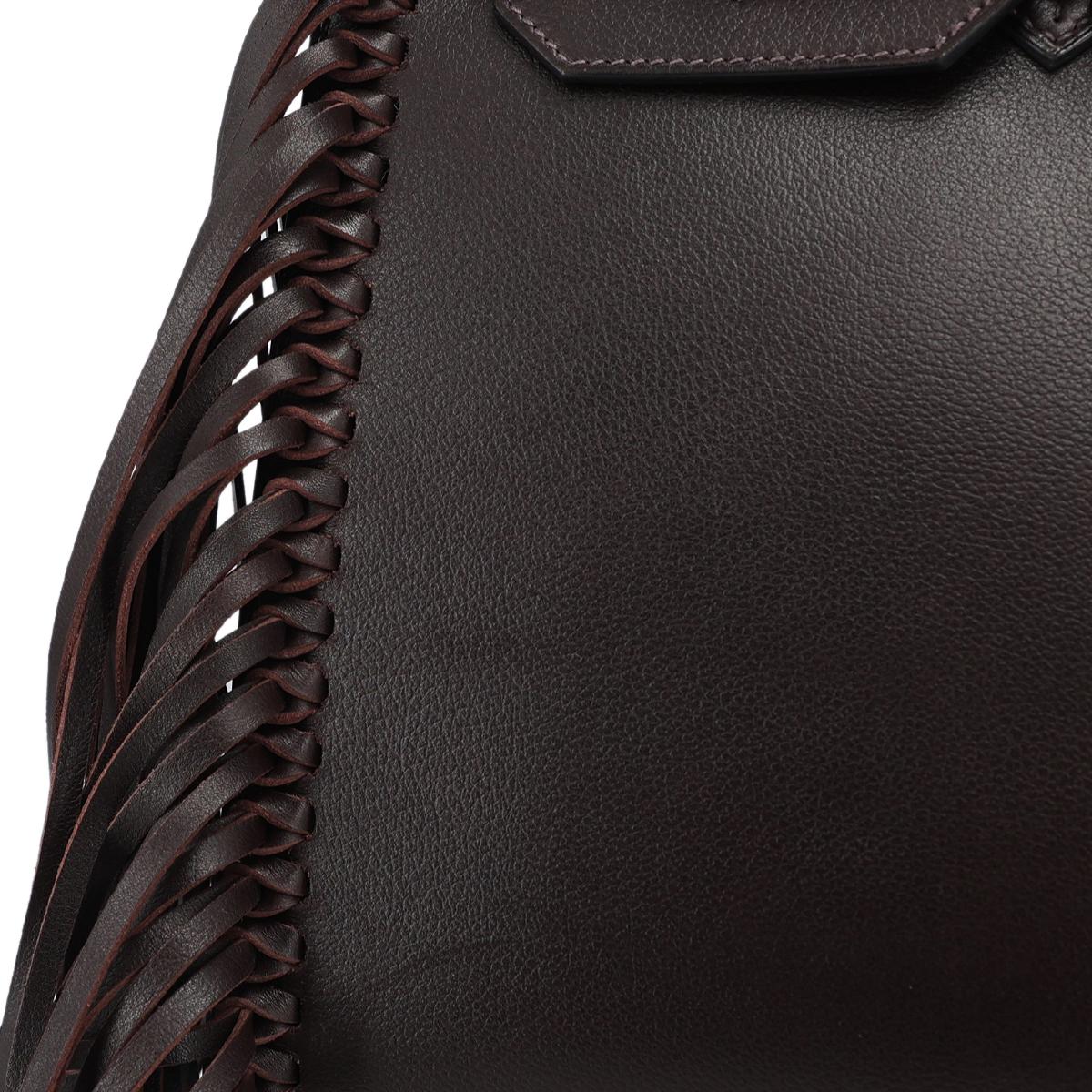 Brand New ( Rank N ) HERMÈS Limited Edition Birkin 35 Anate Fringe Ebene (46) Evergrain Palladium hardware B (2023) - 20