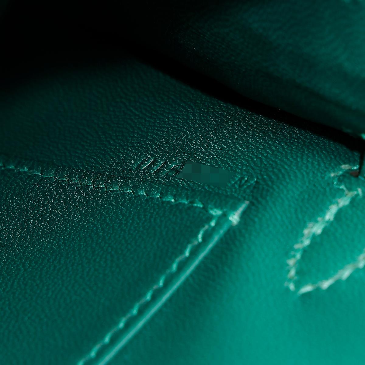 Unused ( Rank NS ) HERMÈS Mini Kelly II Malachite (Z6) Matte Alligator Gold hardware U (2022) - 19