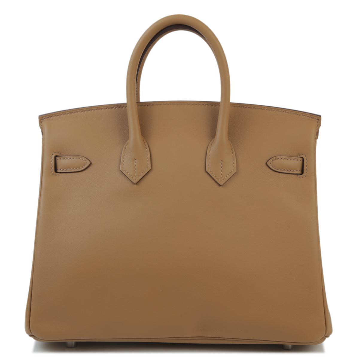 Unused ( Rank NS ) HERMÈS Limited Edition Birkin 25  In & Out Biscuit (4B) Swift Palladium hardware Z (2021) - 3