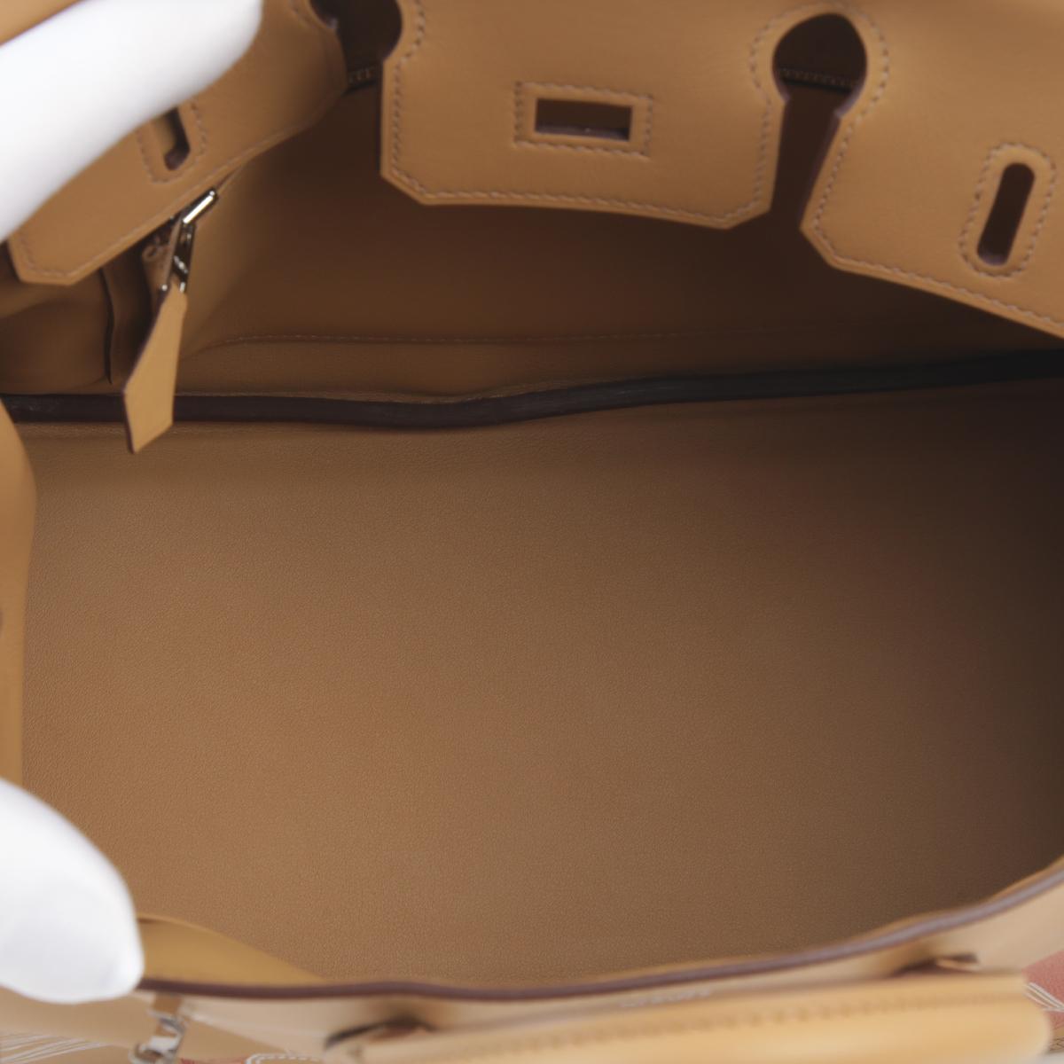 Unused ( Rank NS ) HERMÈS Limited Edition Birkin 25  In & Out Biscuit (4B) Swift Palladium hardware Z (2021) - 14