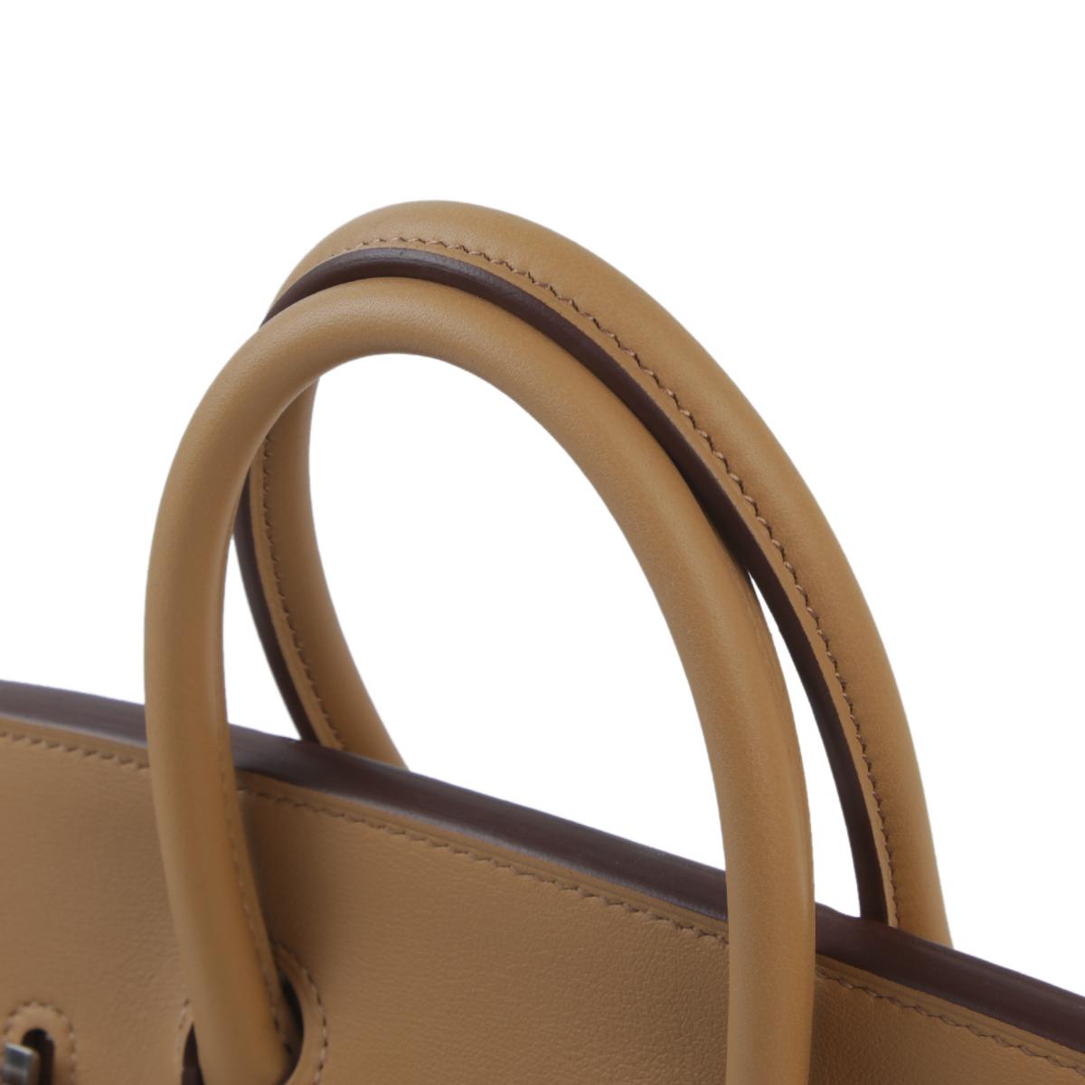 Unused ( Rank NS ) HERMÈS Limited Edition Birkin 25  In & Out Biscuit (4B) Swift Palladium hardware Z (2021) - 6