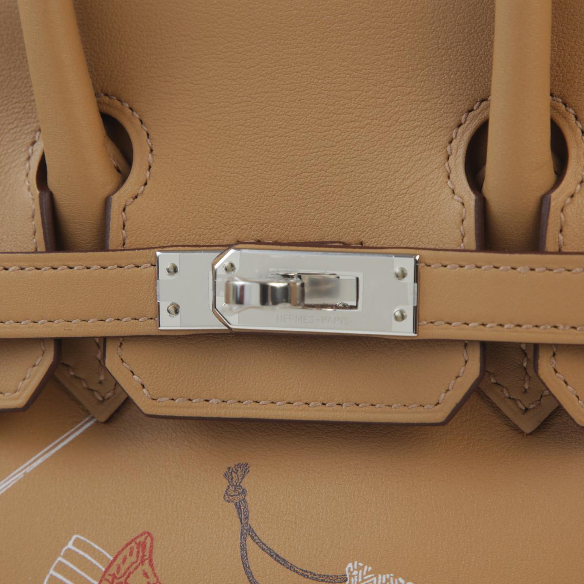 Unused ( Rank NS ) HERMÈS Limited Edition Birkin 25  In & Out Biscuit (4B) Swift Palladium hardware Z (2021) - 12