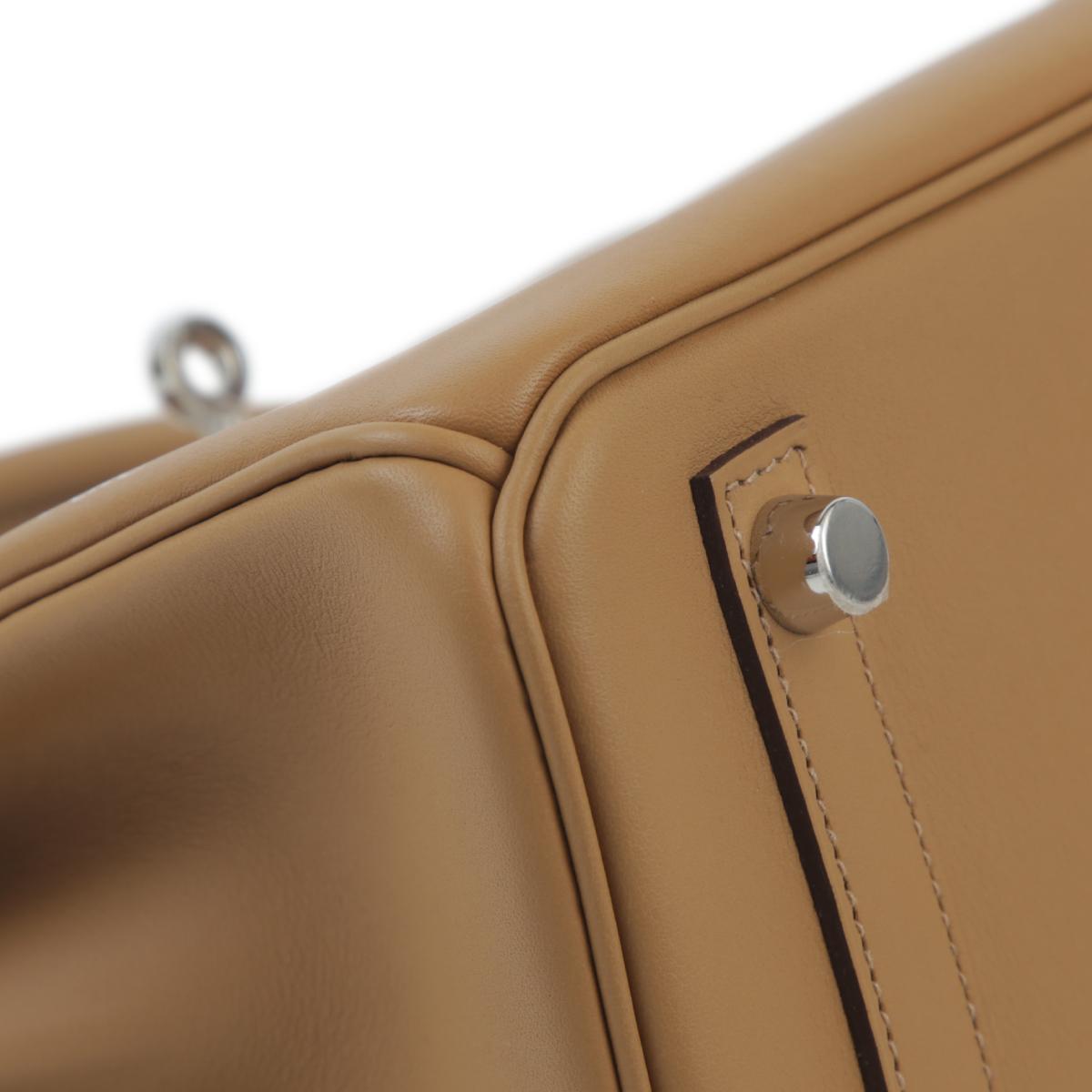 Unused ( Rank NS ) HERMÈS Limited Edition Birkin 25  In & Out Biscuit (4B) Swift Palladium hardware Z (2021) - 8