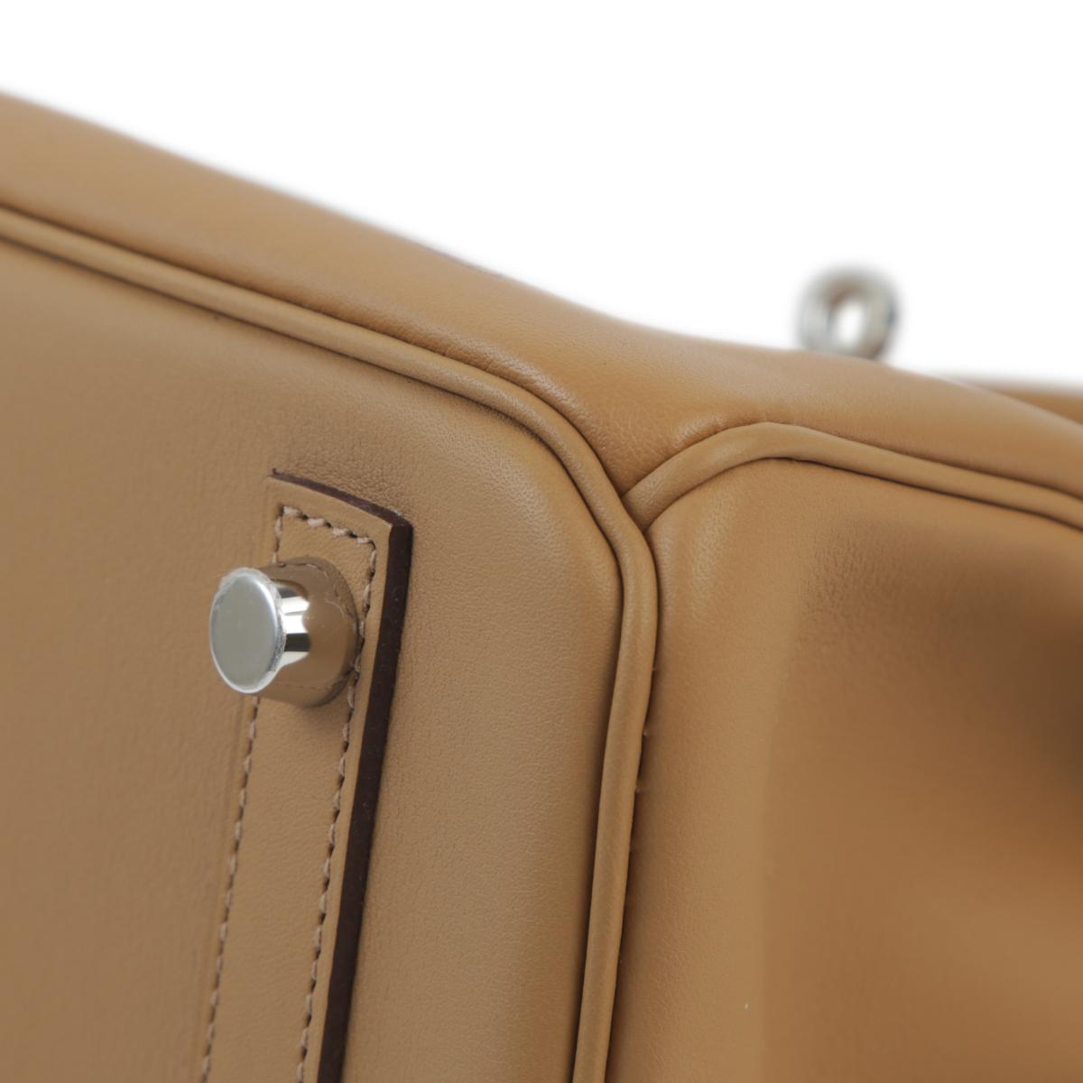 Unused ( Rank NS ) HERMÈS Limited Edition Birkin 25  In & Out Biscuit (4B) Swift Palladium hardware Z (2021) - 9