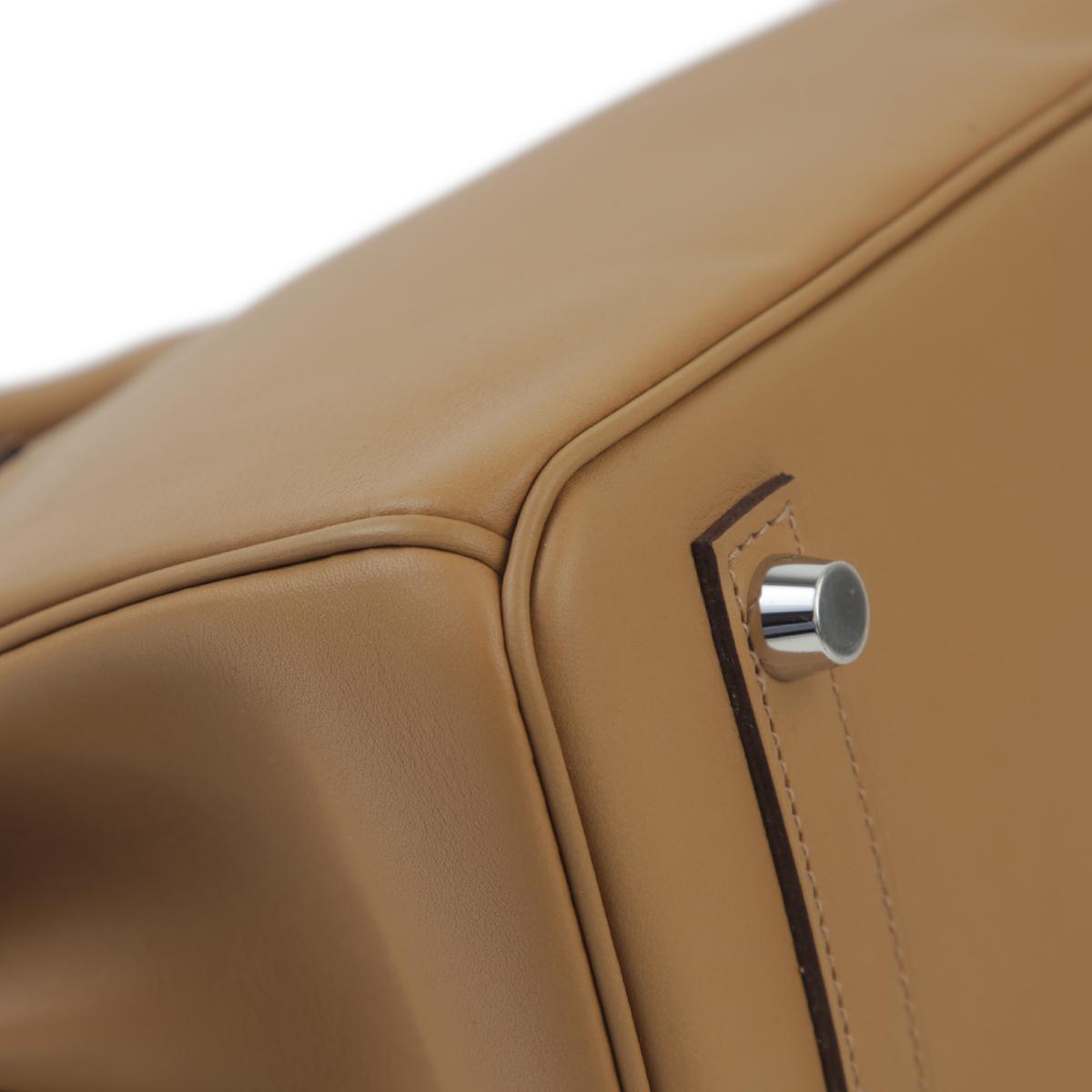 Unused ( Rank NS ) HERMÈS Limited Edition Birkin 25  In & Out Biscuit (4B) Swift Palladium hardware Z (2021) - 10