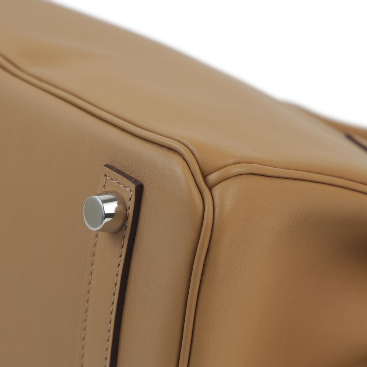 Unused ( Rank NS ) HERMÈS Limited Edition Birkin 25  In & Out Biscuit (4B) Swift Palladium hardware Z (2021) - 11
