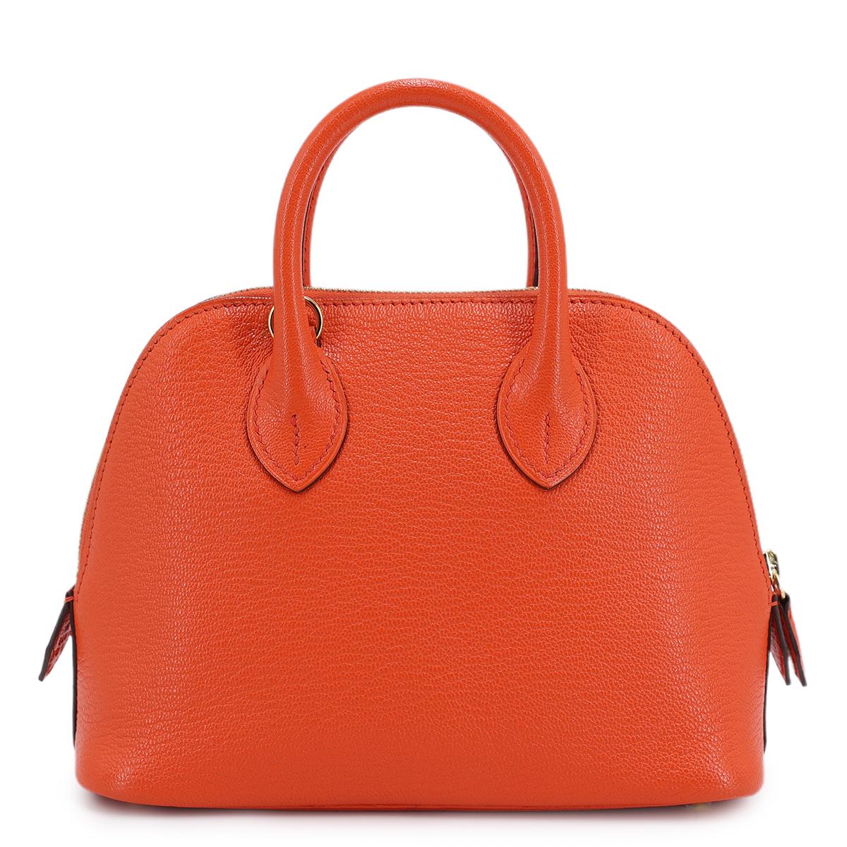 Very Good ( Rank A) HERMÈS Mini Bolide 1923 Orange Poppy (8V) Chevre Gold hardware A (2017) - 1