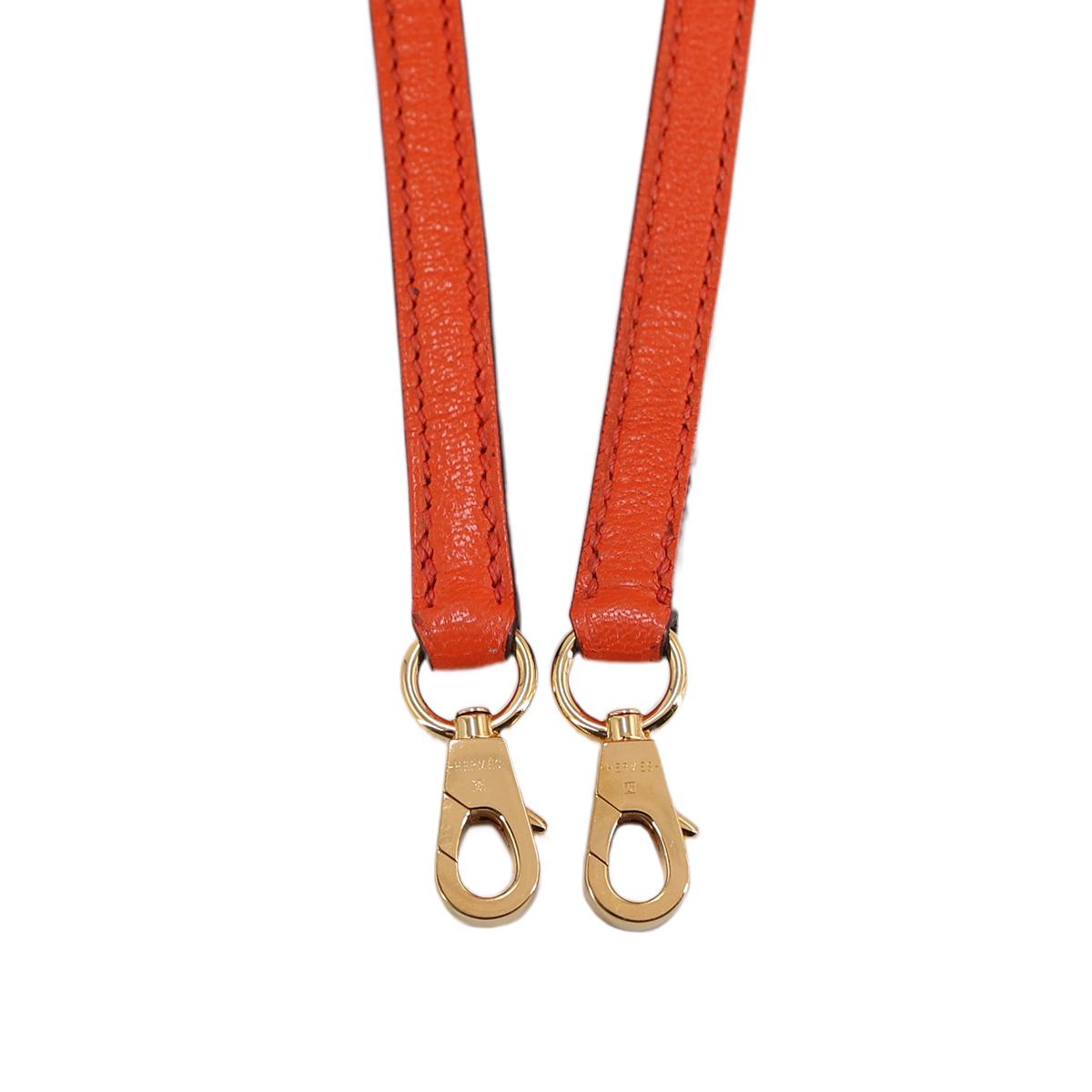Very Good ( Rank A) HERMÈS Mini Bolide 1923 Orange Poppy (8V) Chevre Gold hardware A (2017) - 17