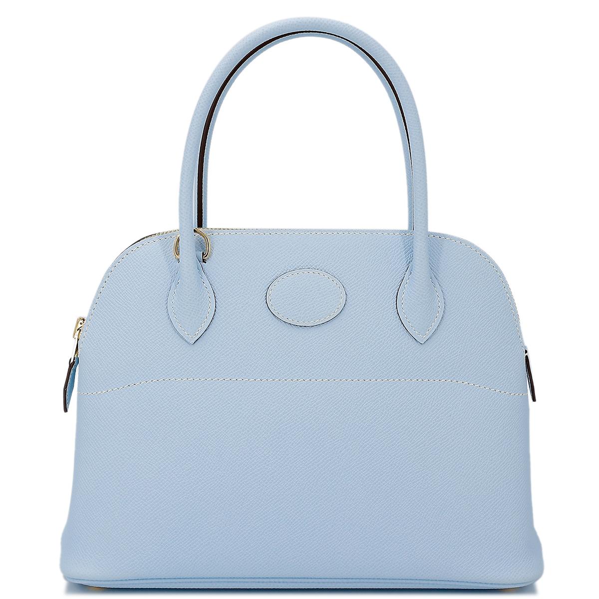 Very Good ( Rank A) HERMÈS Bolide 27 Bleu Brume (T0) Epsom Gold hardware Y (2020) - 1