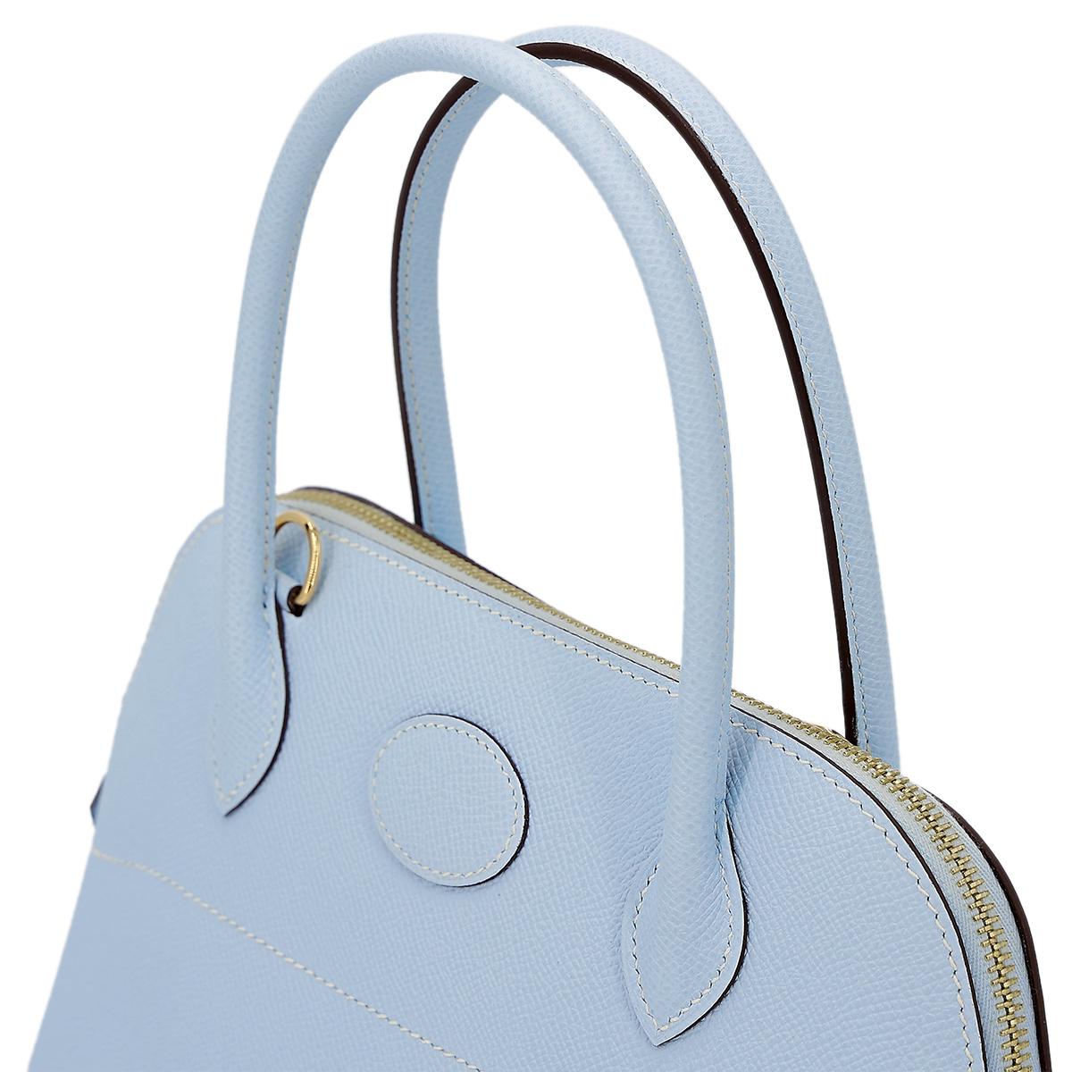 Very Good ( Rank A) HERMÈS Bolide 27 Bleu Brume (T0) Epsom Gold hardware Y (2020) - 6