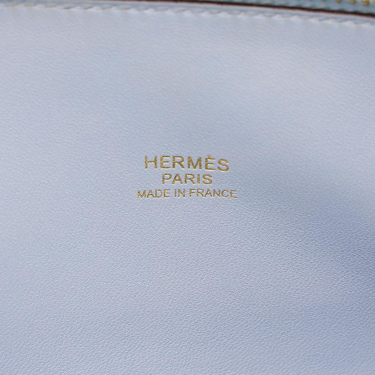 Very Good ( Rank A) HERMÈS Bolide 27 Bleu Brume (T0) Epsom Gold hardware Y (2020) - 13