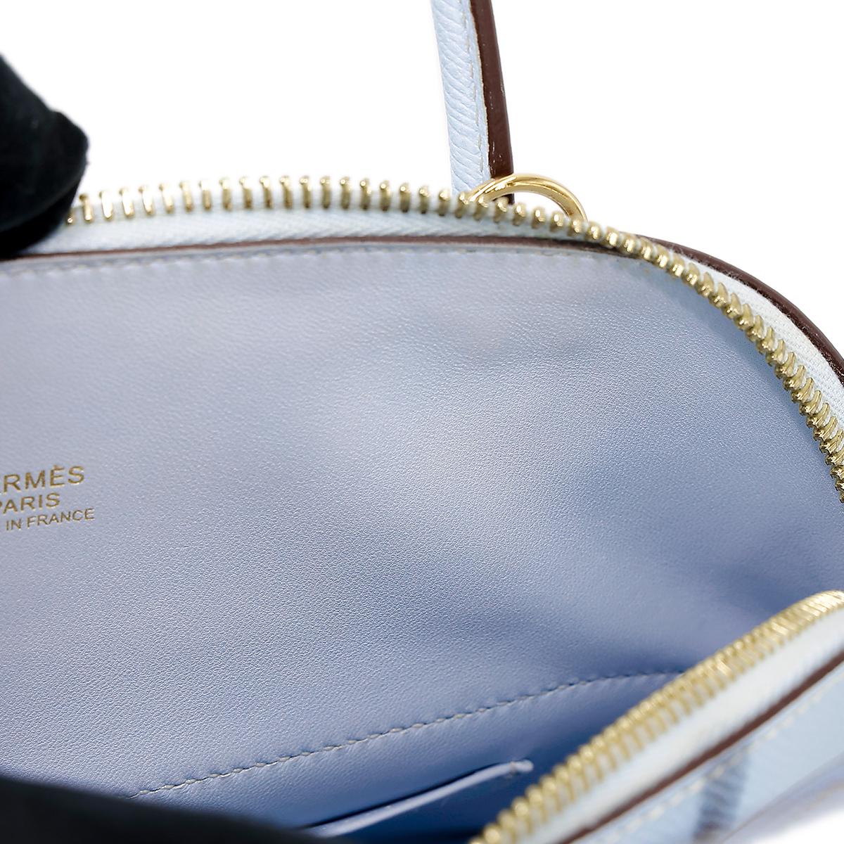 Very Good ( Rank A) HERMÈS Bolide 27 Bleu Brume (T0) Epsom Gold hardware Y (2020) - 15