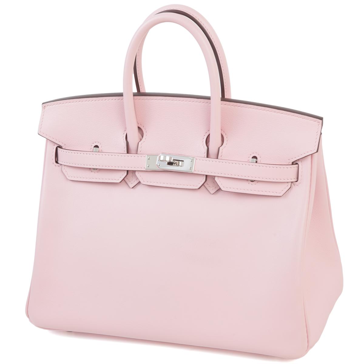 Very Good ( Rank A) HERMÈS Birkin 25 Rose Sakura (3Q) Swift Palladium hardware Z (2021) - 2