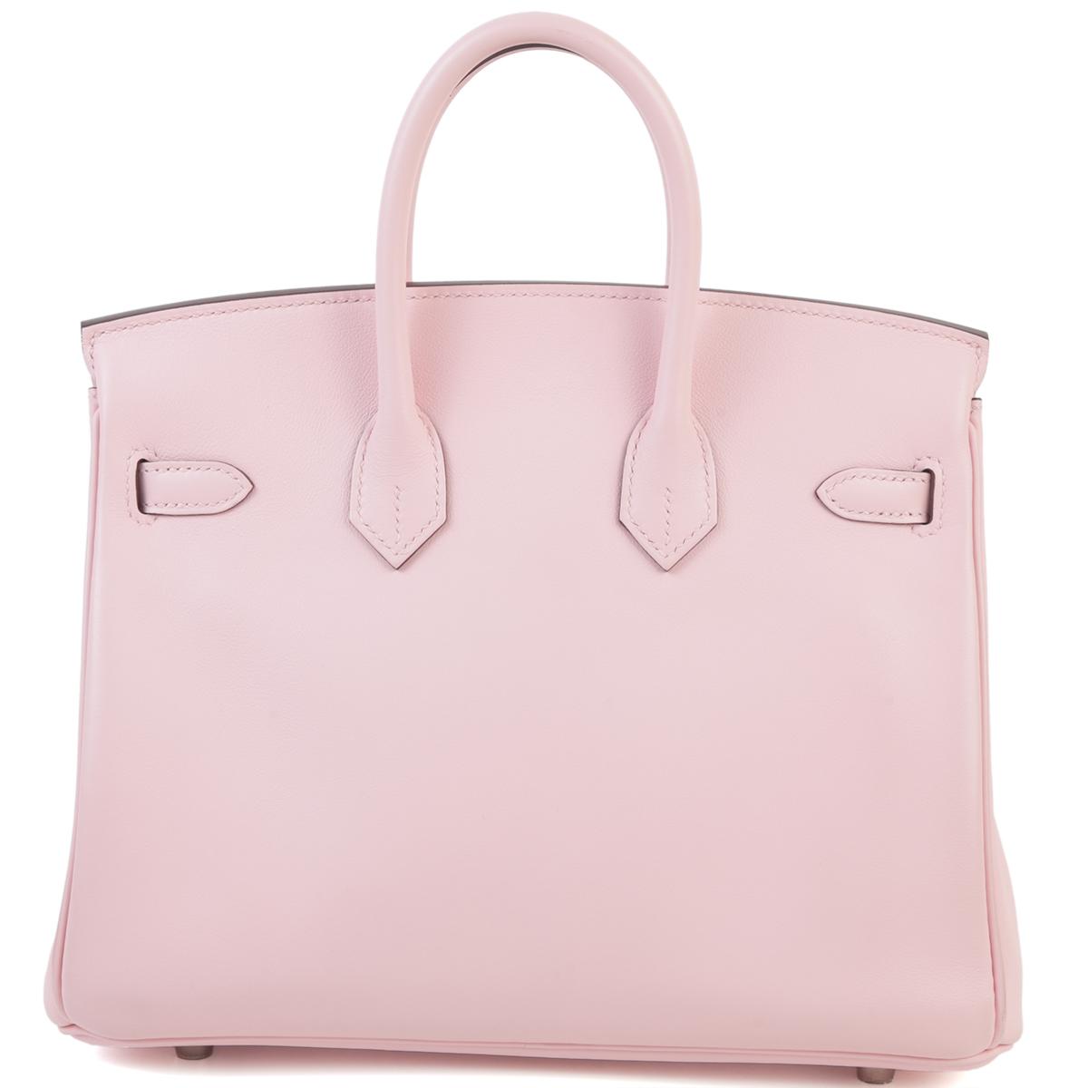 Very Good ( Rank A) HERMÈS Birkin 25 Rose Sakura (3Q) Swift Palladium hardware Z (2021) - 3