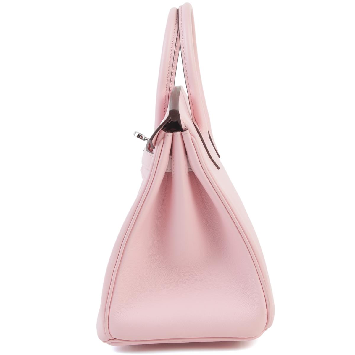 Very Good ( Rank A) HERMÈS Birkin 25 Rose Sakura (3Q) Swift Palladium hardware Z (2021) - 4