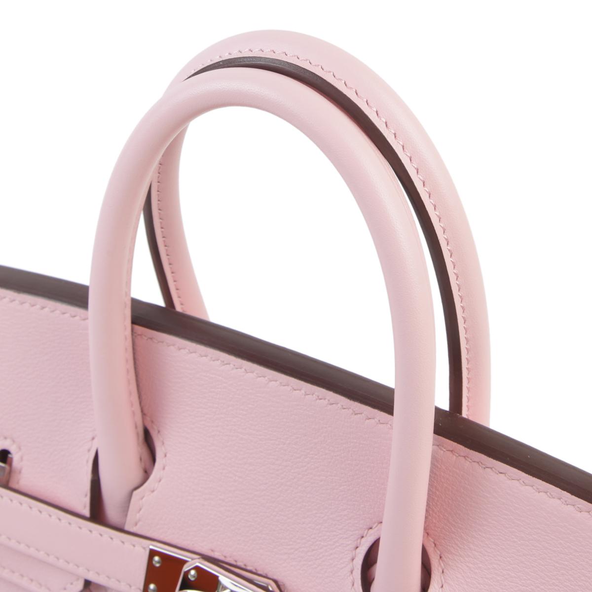 Very Good ( Rank A) HERMÈS Birkin 25 Rose Sakura (3Q) Swift Palladium hardware Z (2021) - 6