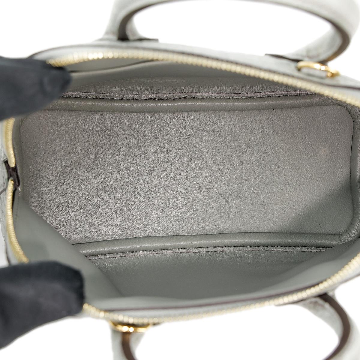Brand New ( Rank N ) HERMÈS Mini Bolide 1923 Gris Ciment (0V) Alligator Gold hardware B (2023) - 13