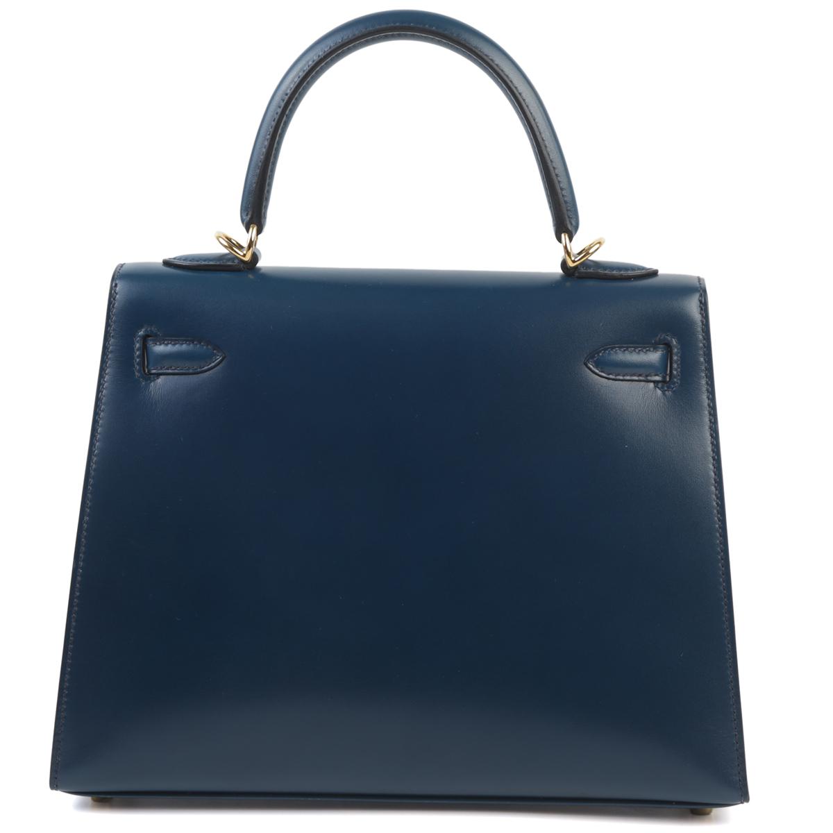 Unused ( Rank NS ) HERMÈS Kelly 25 Sellier Bleu Saphir (73) Box-calf Gold hardware D (2019) - 3