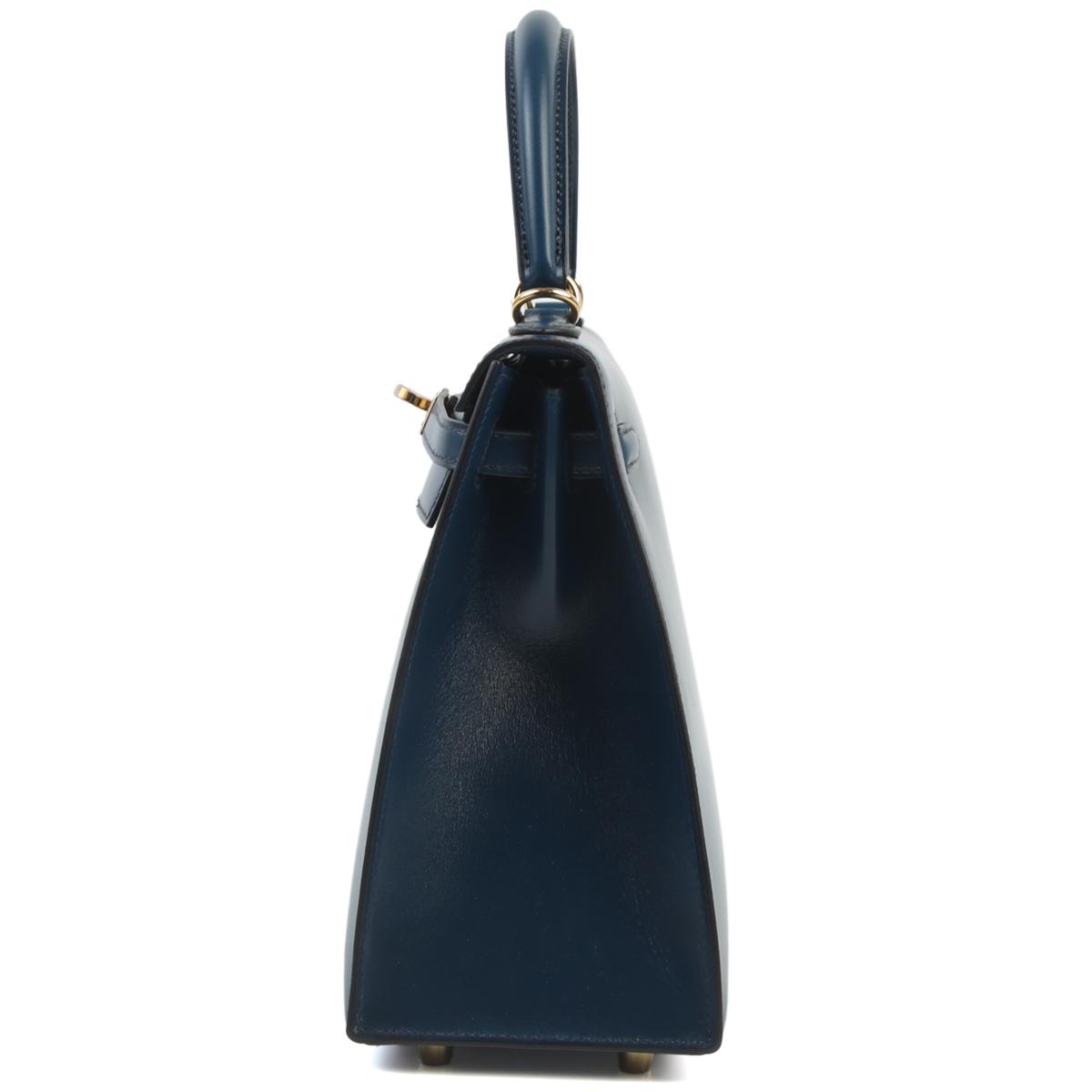 Unused ( Rank NS ) HERMÈS Kelly 25 Sellier Bleu Saphir (73) Box-calf Gold hardware D (2019) - 4