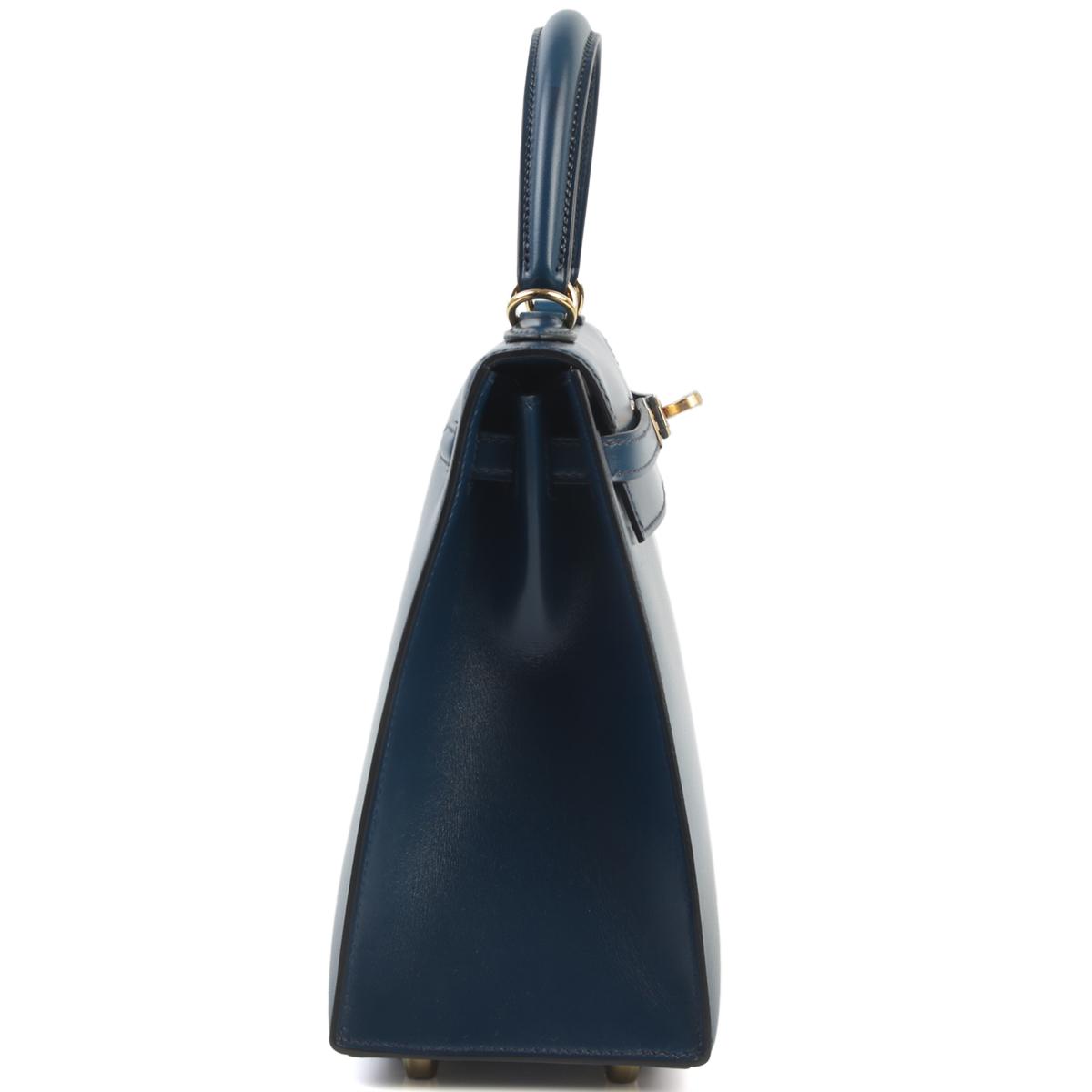 Unused ( Rank NS ) HERMÈS Kelly 25 Sellier Bleu Saphir (73) Box-calf Gold hardware D (2019) - 5