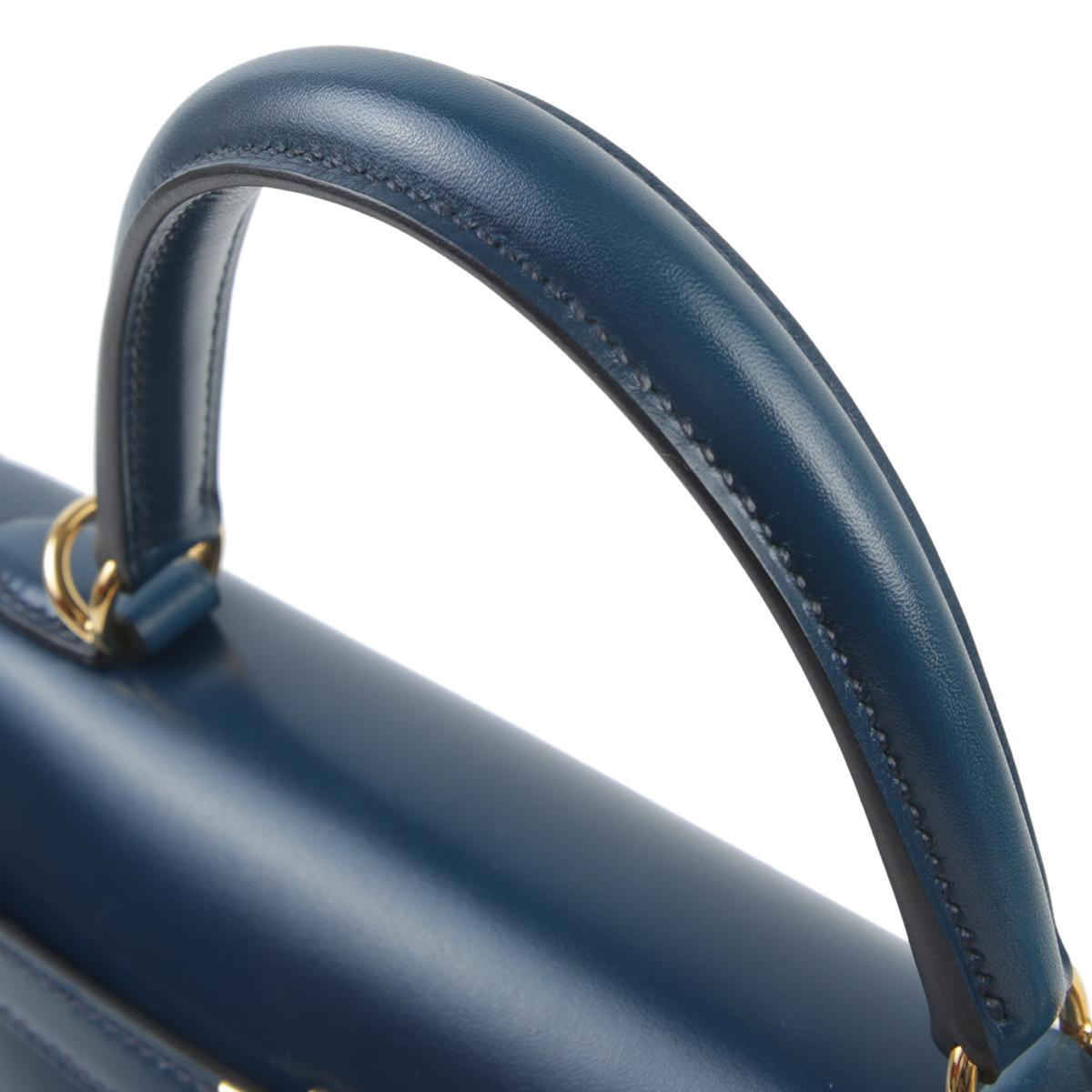 Unused ( Rank NS ) HERMÈS Kelly 25 Sellier Bleu Saphir (73) Box-calf Gold hardware D (2019) - 6