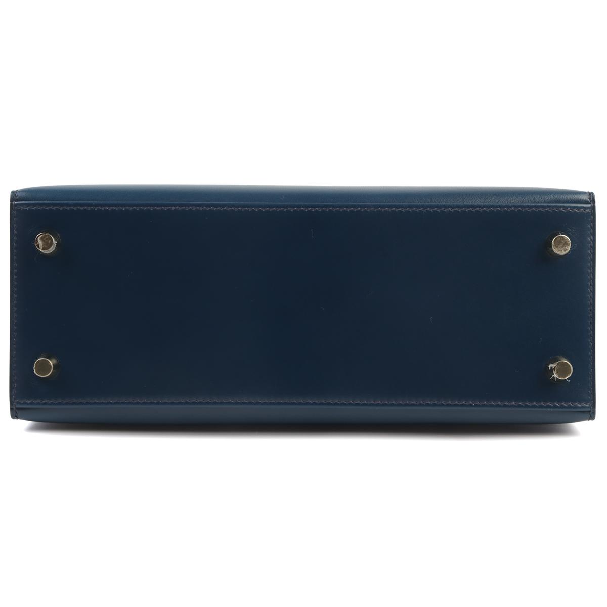 Unused ( Rank NS ) HERMÈS Kelly 25 Sellier Bleu Saphir (73) Box-calf Gold hardware D (2019) - 7