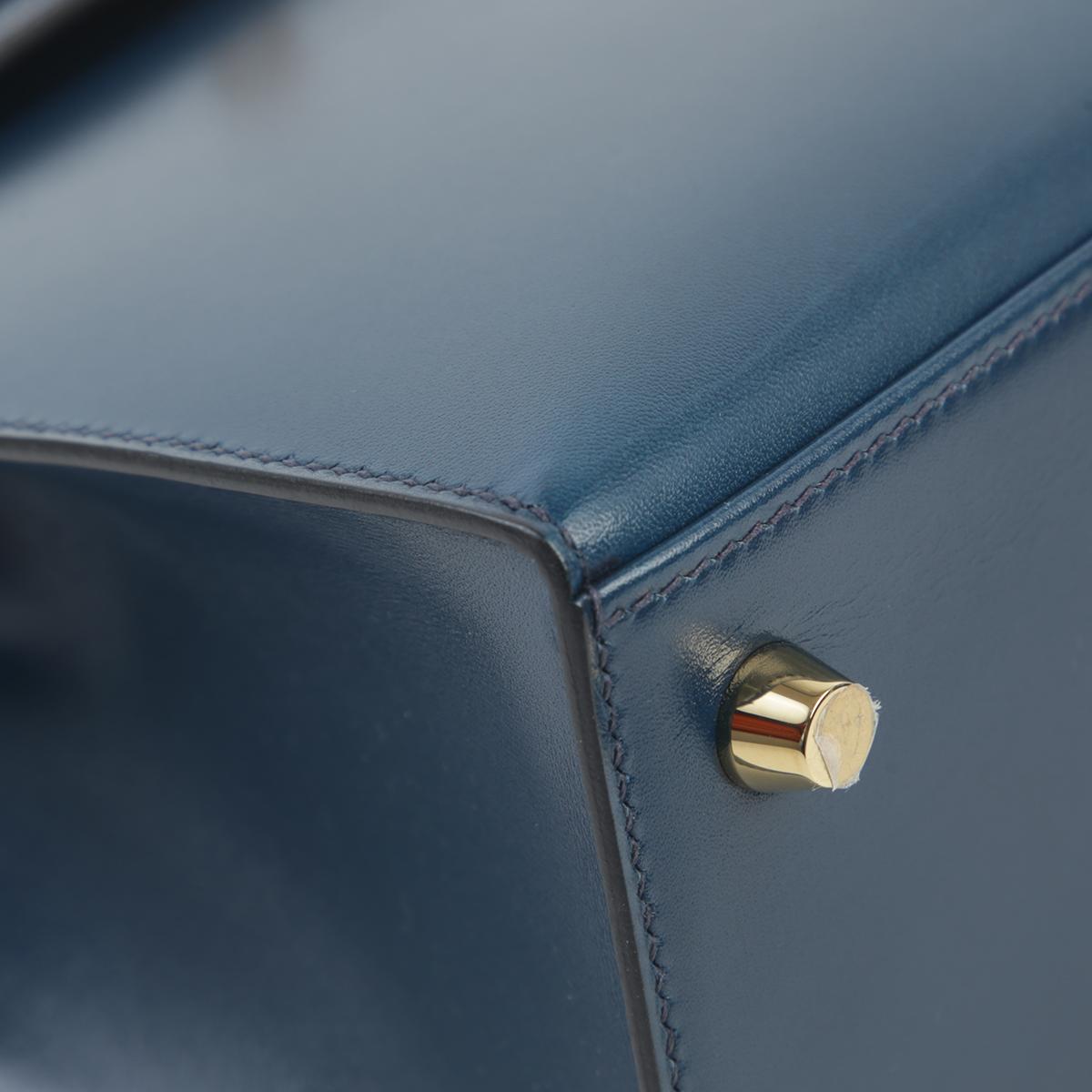 Unused ( Rank NS ) HERMÈS Kelly 25 Sellier Bleu Saphir (73) Box-calf Gold hardware D (2019) - 8