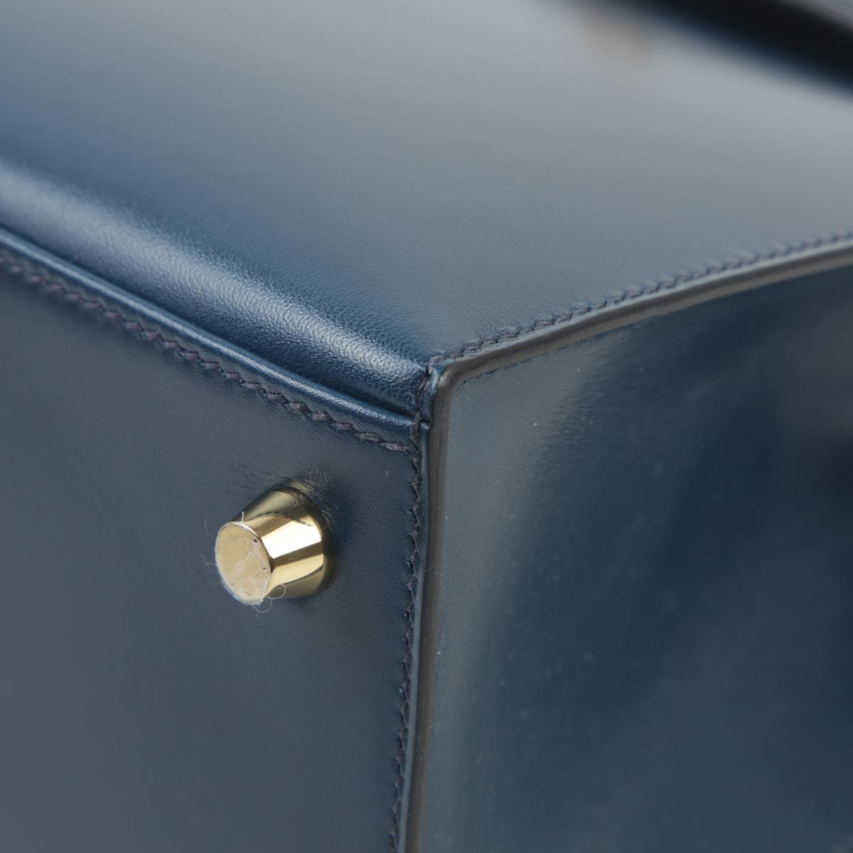 Unused ( Rank NS ) HERMÈS Kelly 25 Sellier Bleu Saphir (73) Box-calf Gold hardware D (2019) - 9
