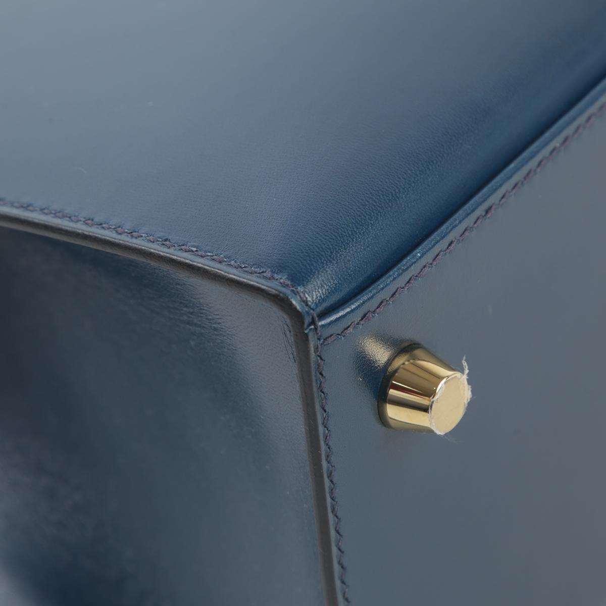Unused ( Rank NS ) HERMÈS Kelly 25 Sellier Bleu Saphir (73) Box-calf Gold hardware D (2019) - 10