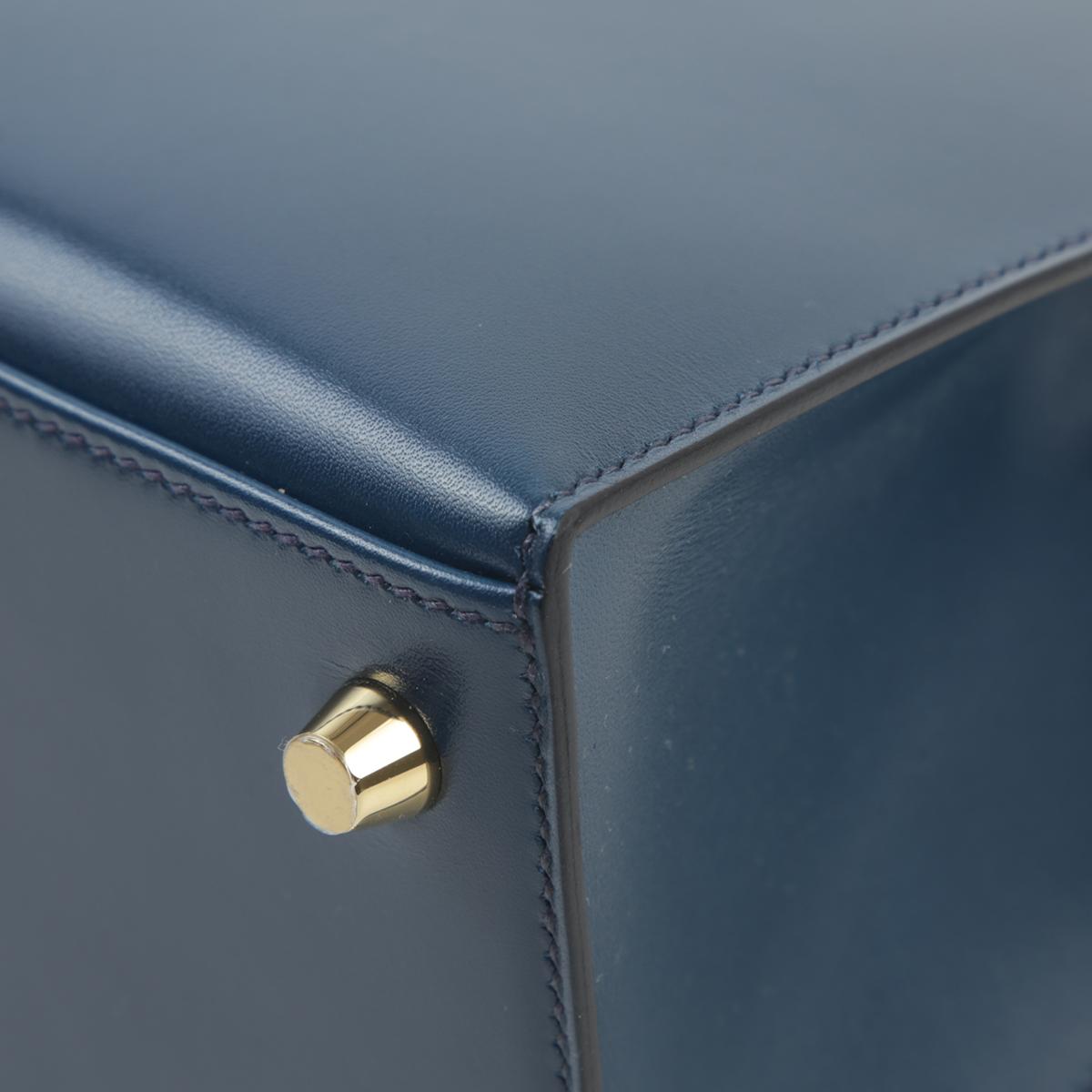 Unused ( Rank NS ) HERMÈS Kelly 25 Sellier Bleu Saphir (73) Box-calf Gold hardware D (2019) - 11